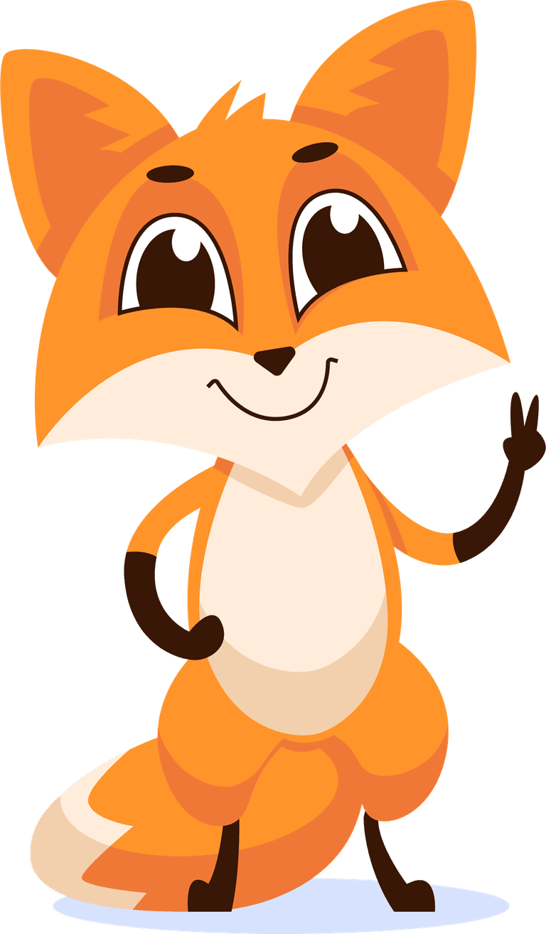 fox cute funny emotional fox set cartoon illustration