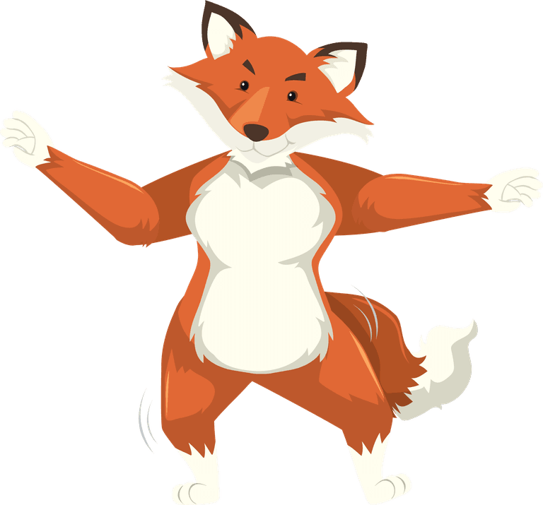 playful fox set fox dance character for children's activities and educational platforms