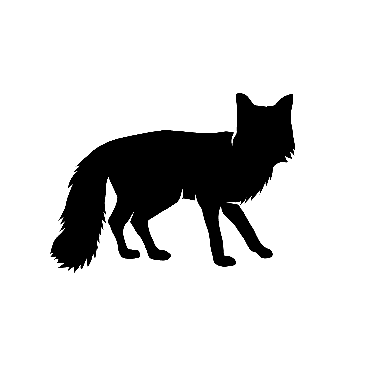 fox silhouette different pose and positions