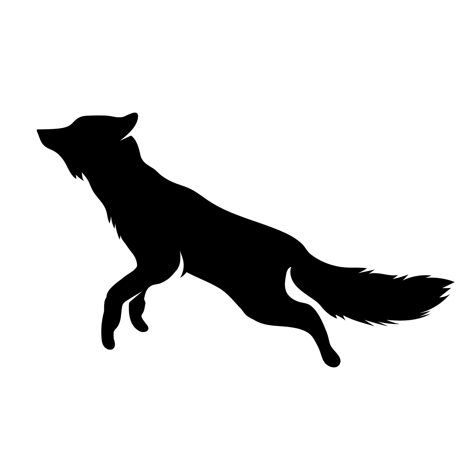 fox silhouette different pose and positions