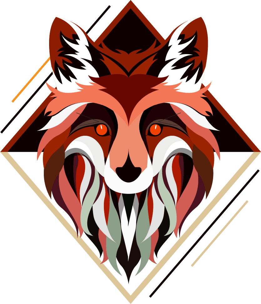 fox wild animal icons collection colorful classical 