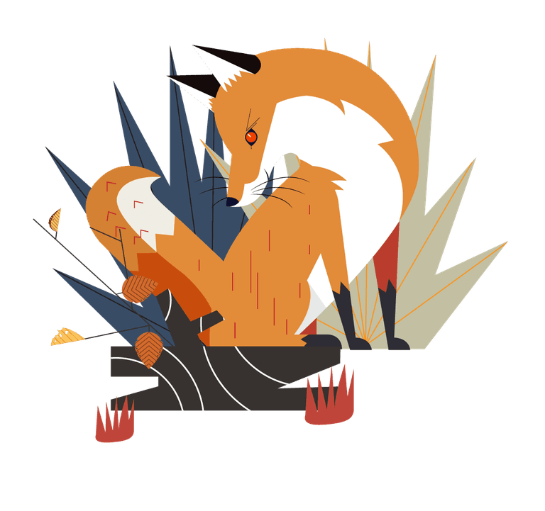 fox wild animal icons collection colorful classical 