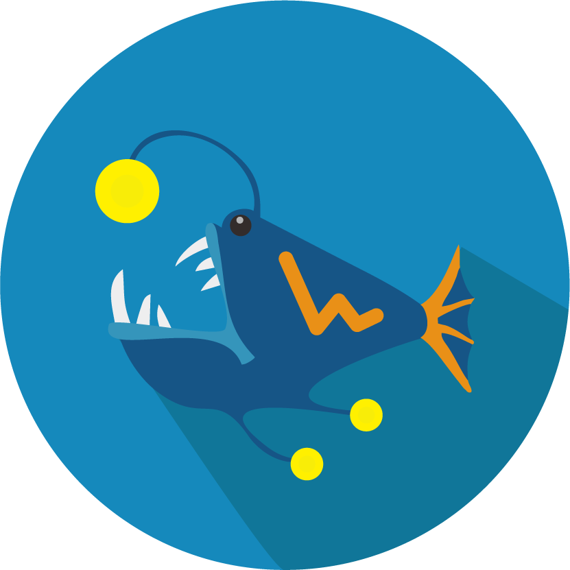 free different angler fish icons vector