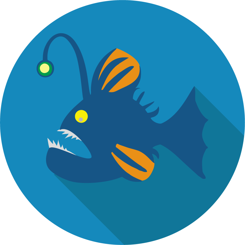 free different angler fish icons vector