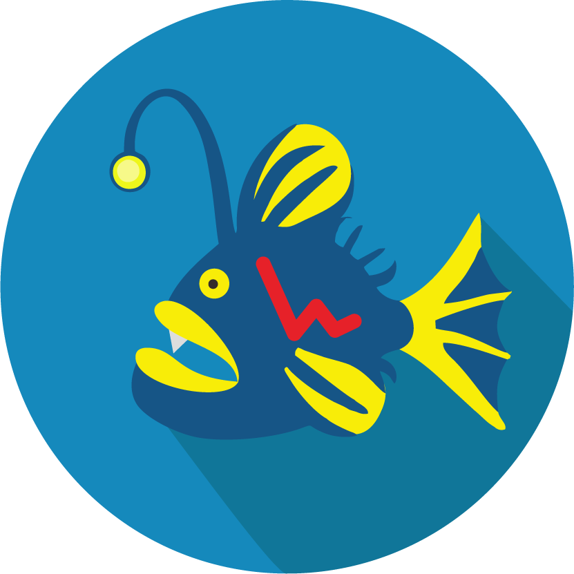 free different angler fish icons vector