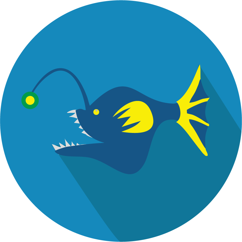 free different angler fish icons vector