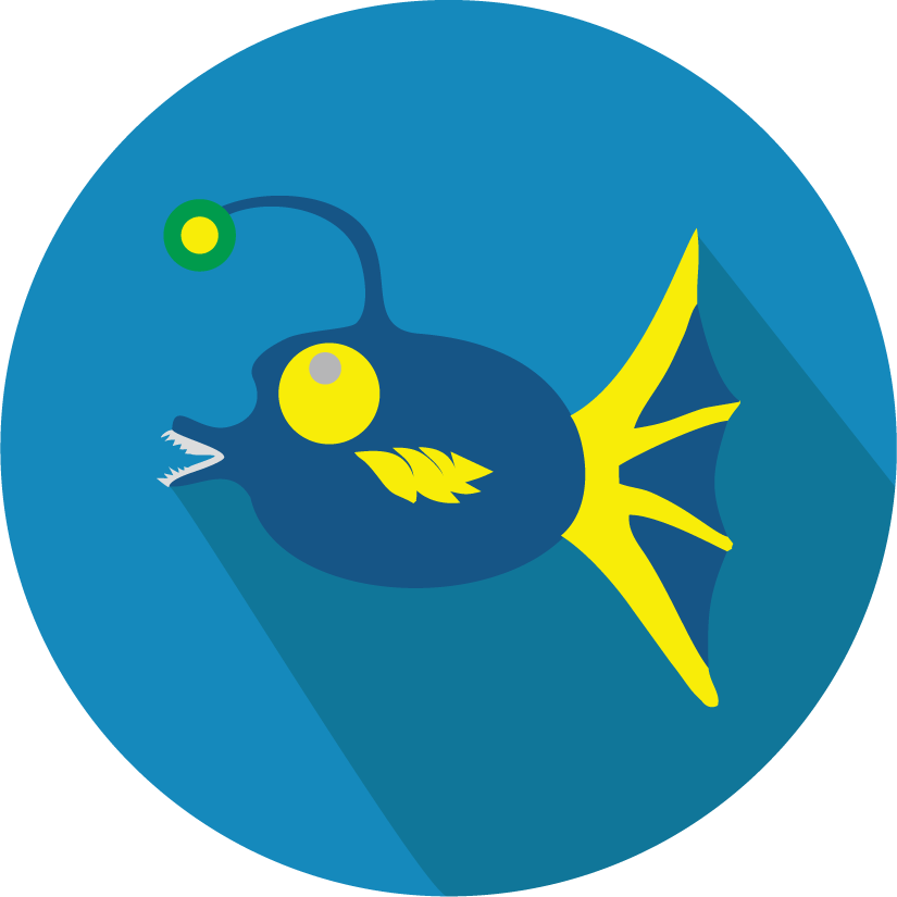 free different angler fish icons vector