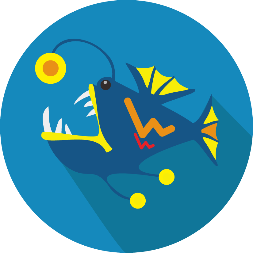 free different angler fish icons vector