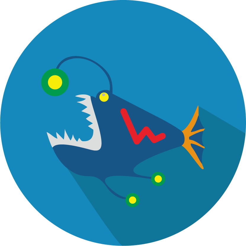 free different angler fish icons vector