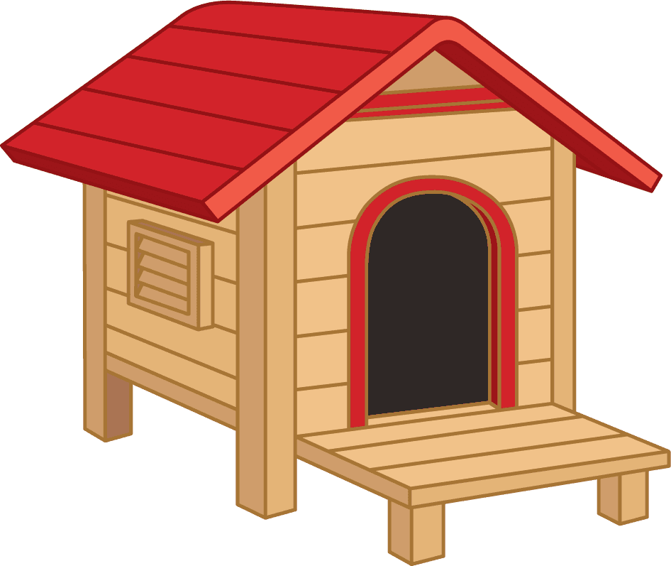 free dog care vector with cute wooden doghouse suitable for pet lovers and marketers