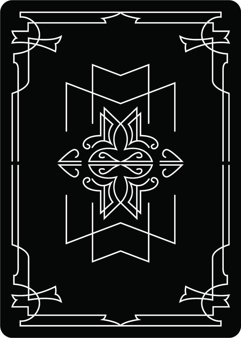 free playing card back vector with intricate black and white patterns ...