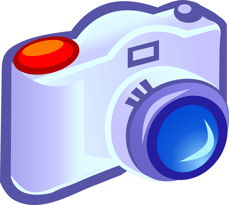 free travel icons featuring a colorful camera for capturing memorable moments