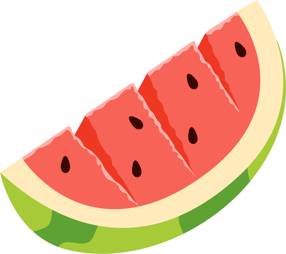 fresh fruit drink and food with vibrant watermelon slice illustration for summer refreshment