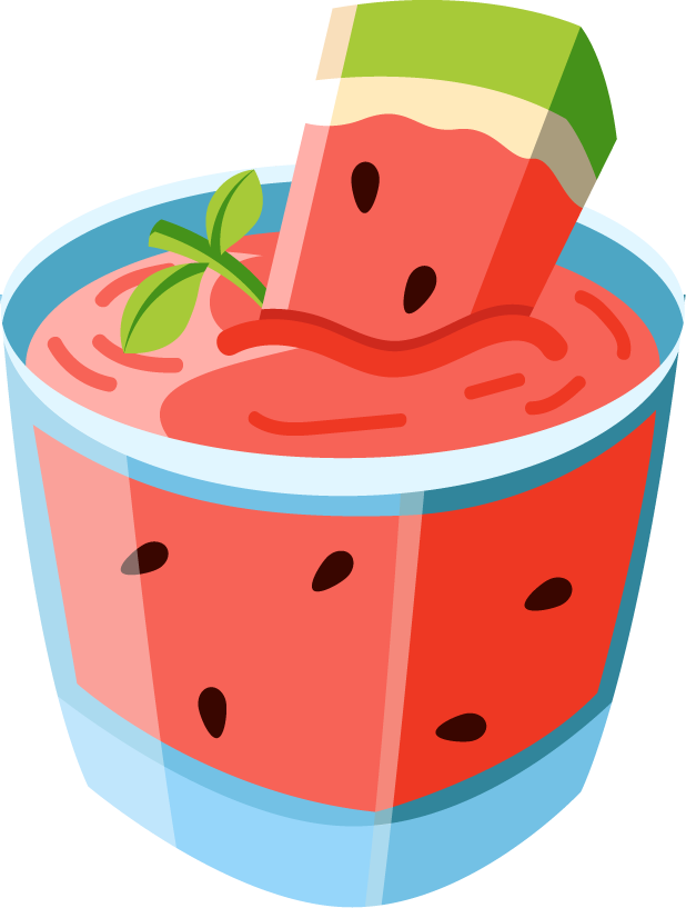 refreshing fresh fruit drink and food with vibrant watermelon flavor for summer parties