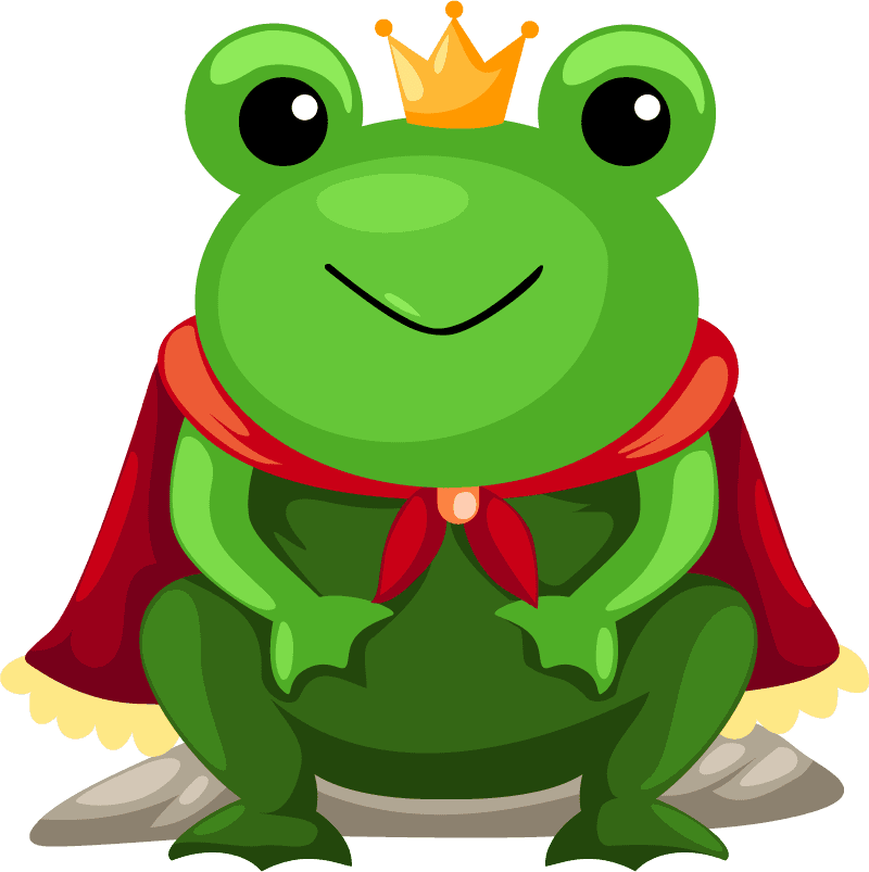 frog king cute cartoon fairy tale image of the vector