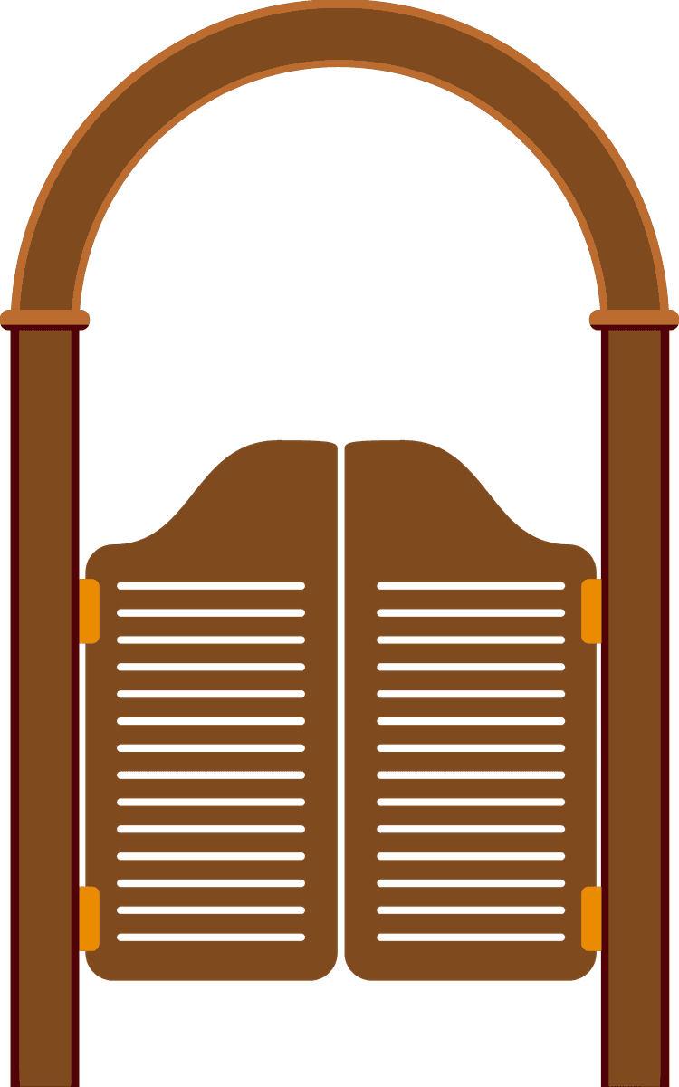 front buildings doors flat style with arch and detailed wooden shutters
