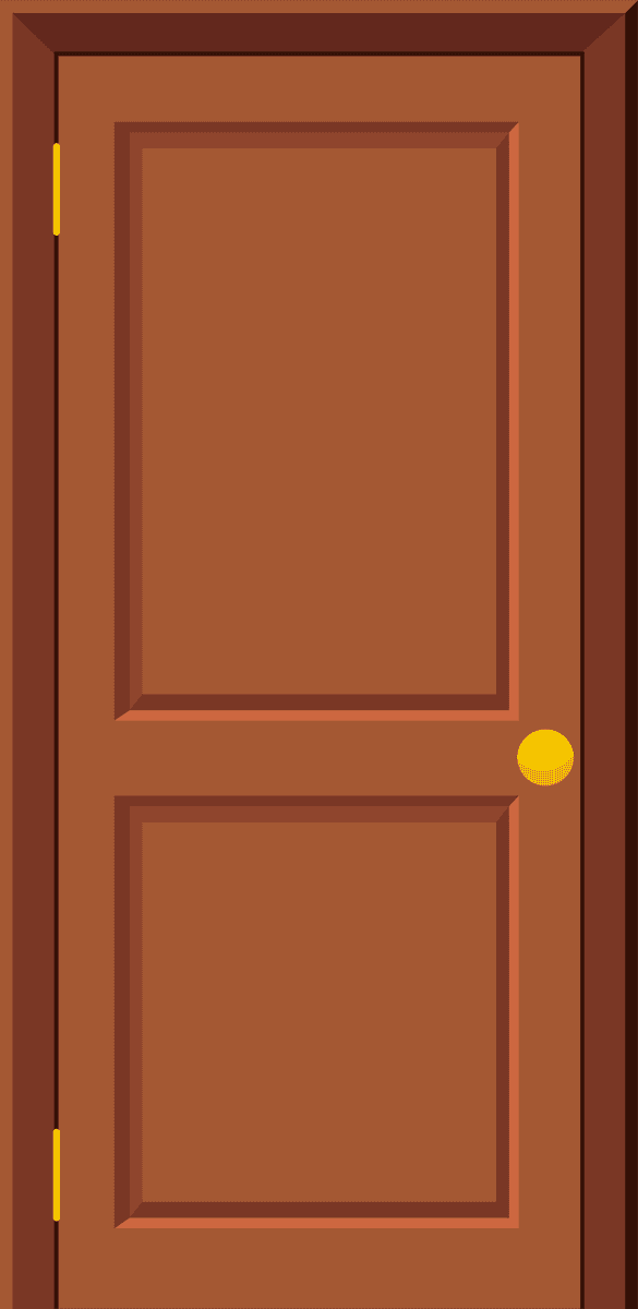 front buildings doors flat style with rich brown tones and simple knob detail