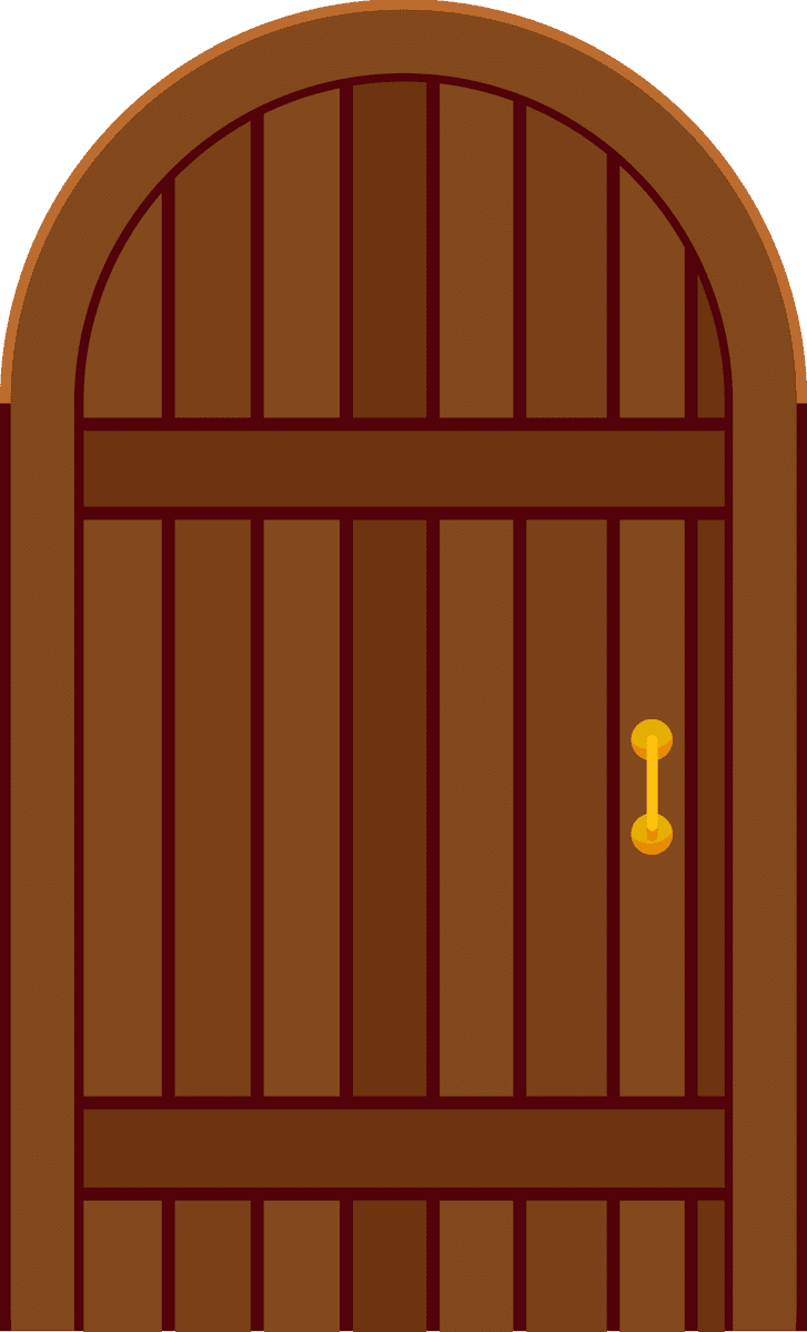 charming front buildings doors flat style with arched top and wooden texture