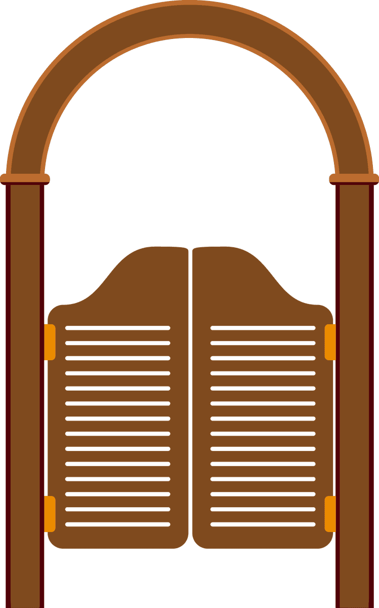 front buildings doors flat style with classic arches and wooden textures for modern architecture