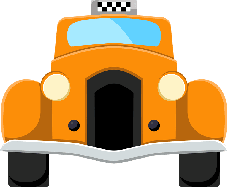 front view different kinds cars illustrations collection cars taxi police vintage modern