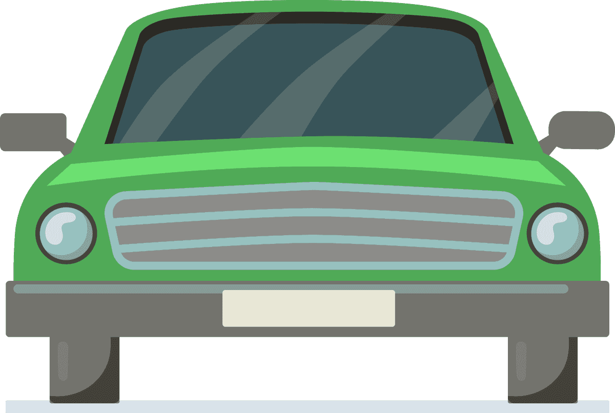 front view vehicles icon featuring a vintage green car perfect for transportation themes