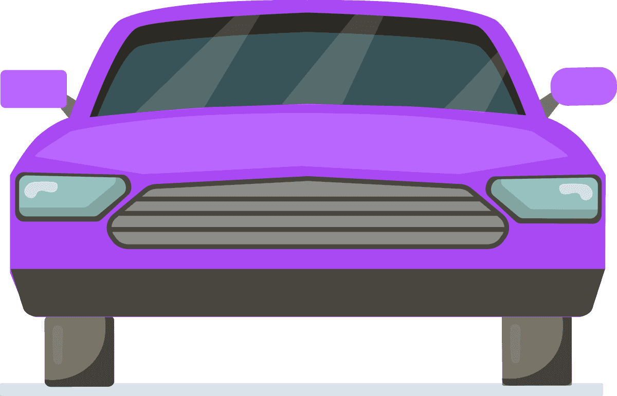 front view vehicles icon in vibrant purple color for modern digital applications