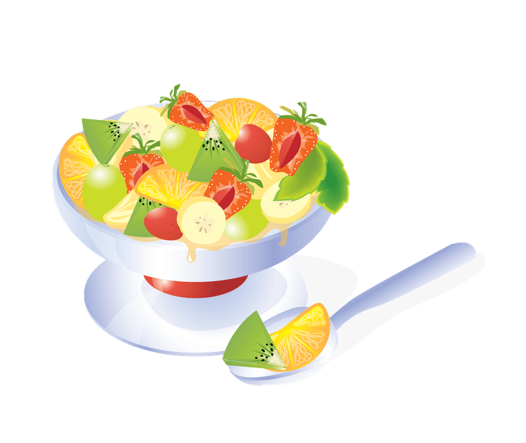 fruit bowl western cuisine vector