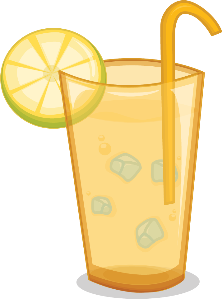 fruit juice bottle and cup illustration