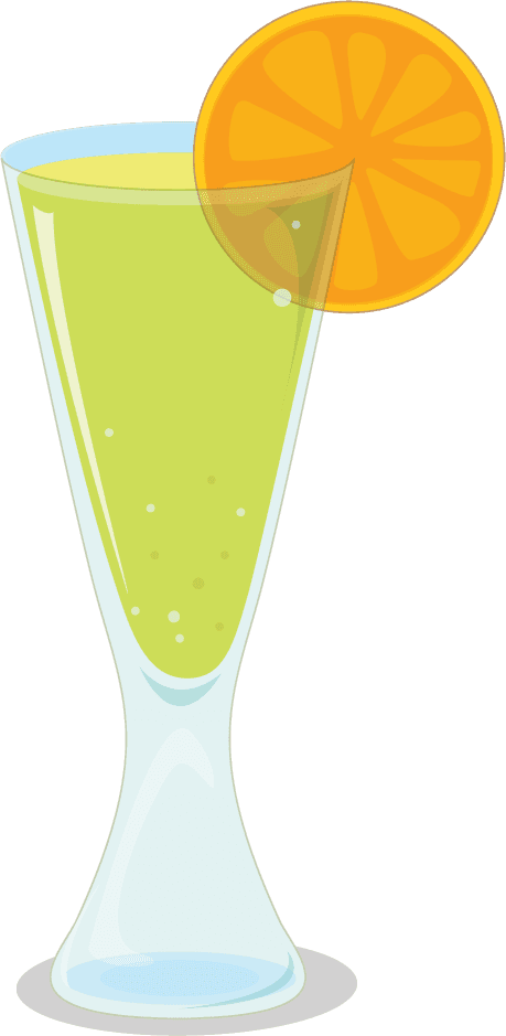 fruit juice bottle and cup illustration