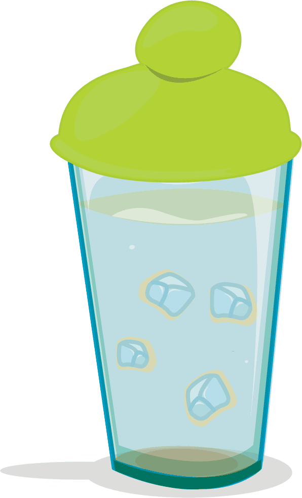 fruit juice bottle and cup illustration
