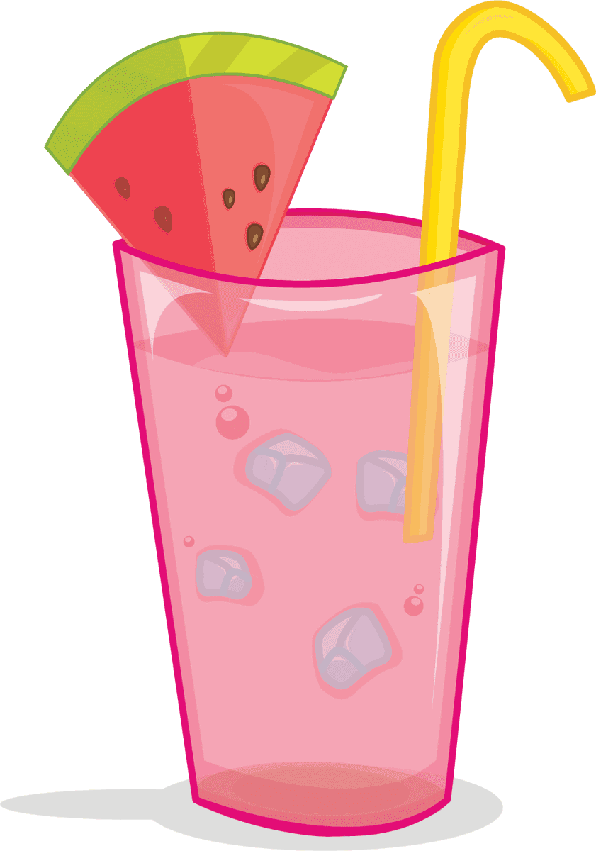 fruit juice bottle and cup illustration