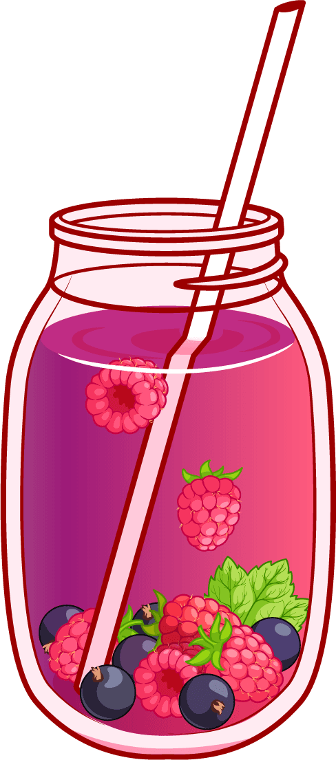 Fruit juice with glass bottles vector