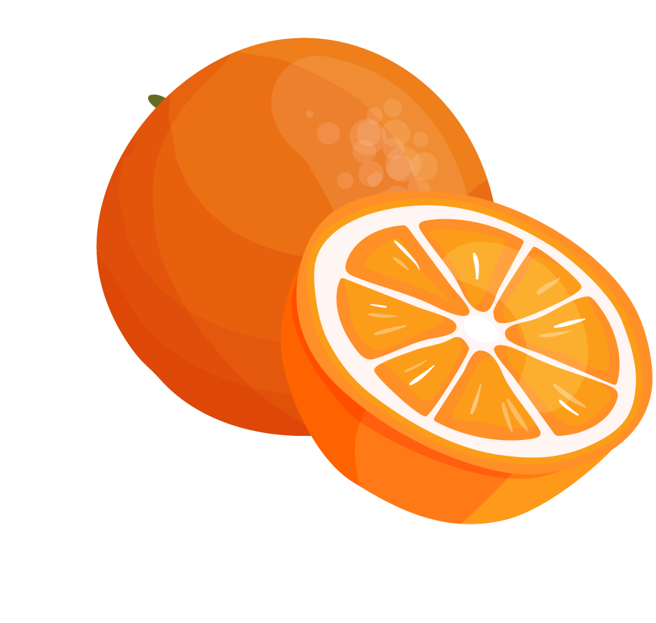 fruits berries colorful icons collection with vibrant oranges for fresh illustrations