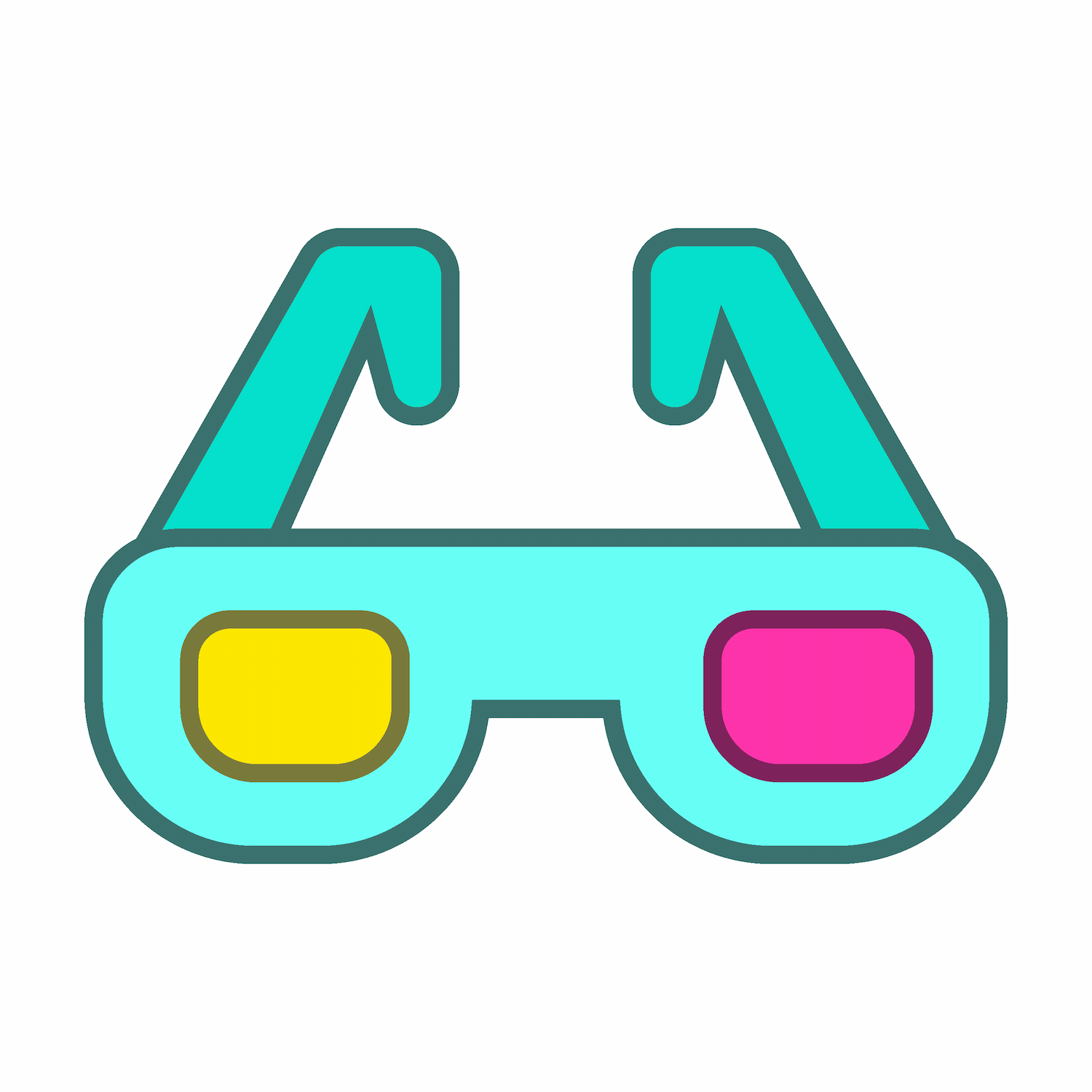 fun vintage 3d movie glasses icon design