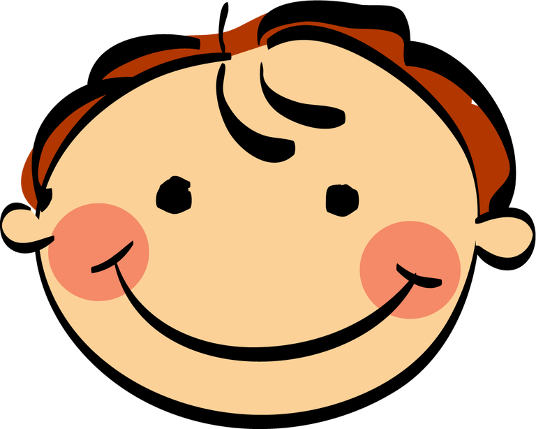 funny boy face cartoon kids styled