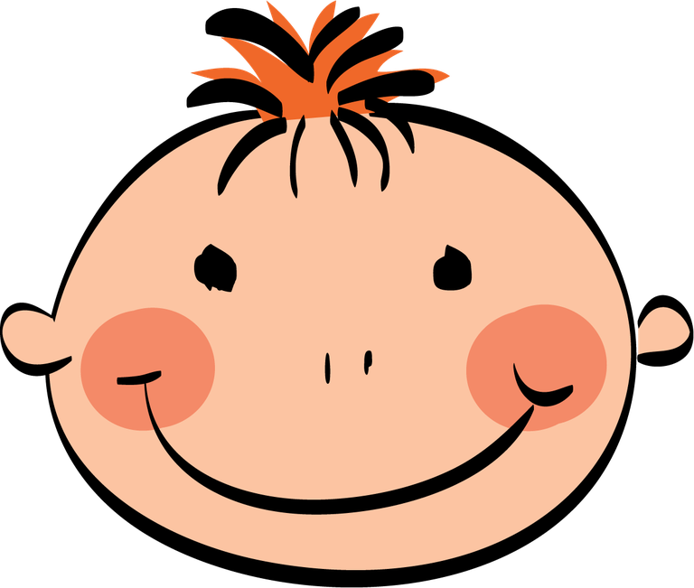 funny boy face cartoon kids styled