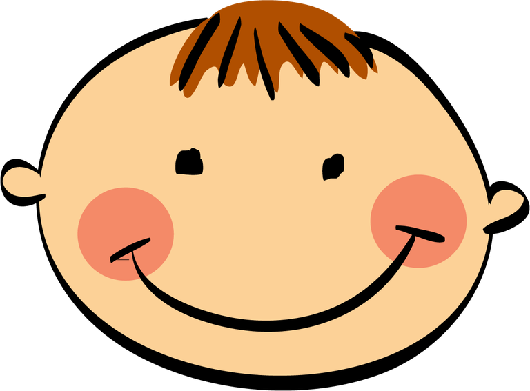 funny boy face cartoon kids styled