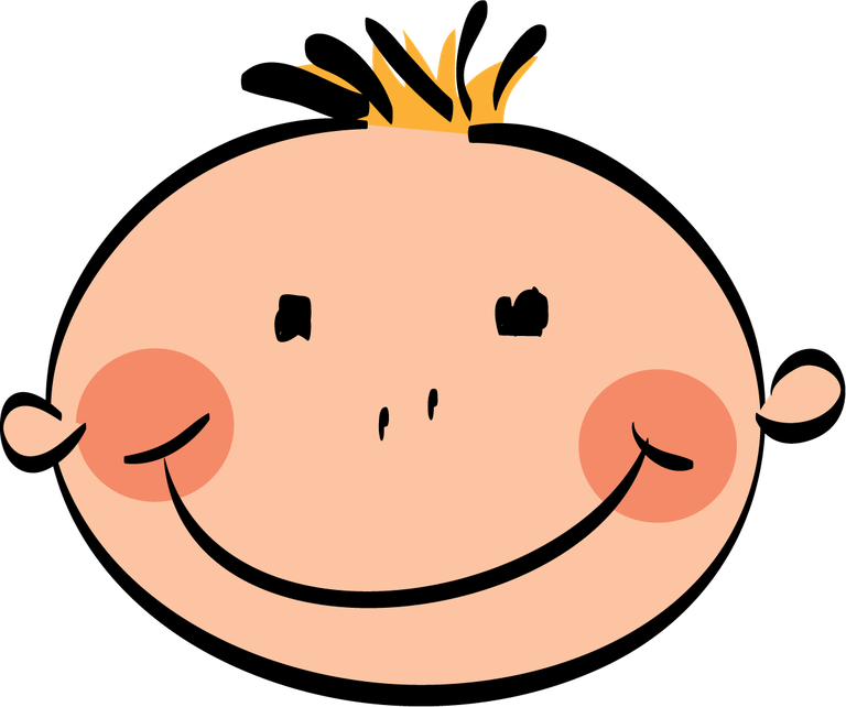 funny boy face cartoon kids styled