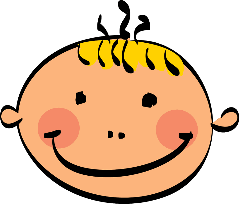 funny boy face cartoon kids styled