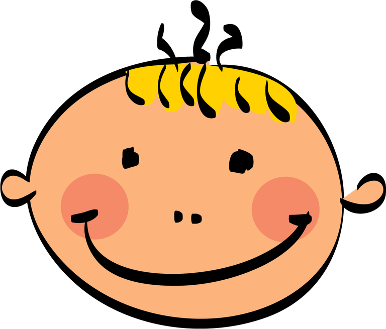 funny boy face cartoon kids styled