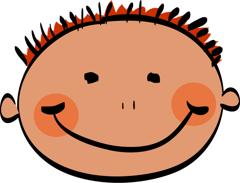 funny boy face cartoon kids styled