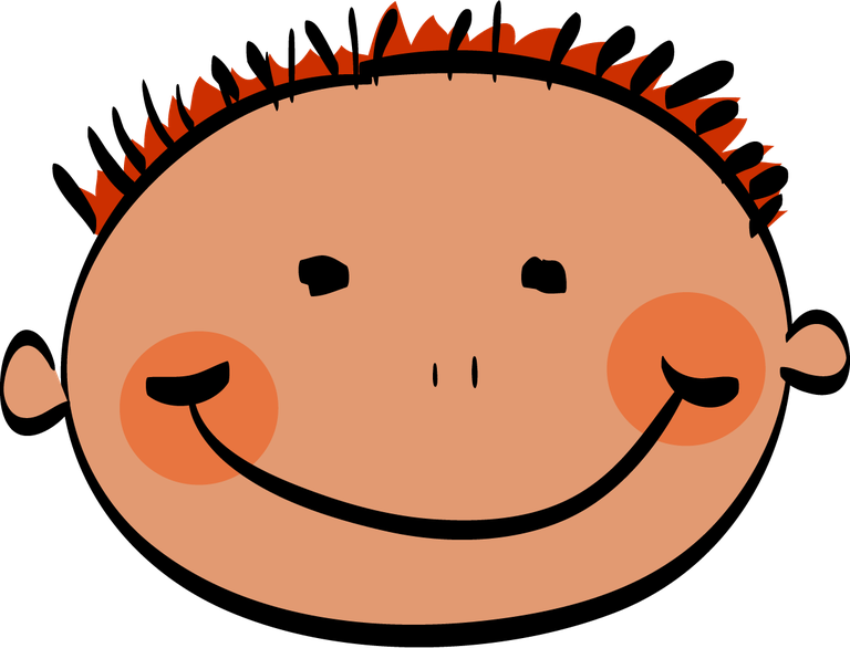 funny boy face cartoon kids styled