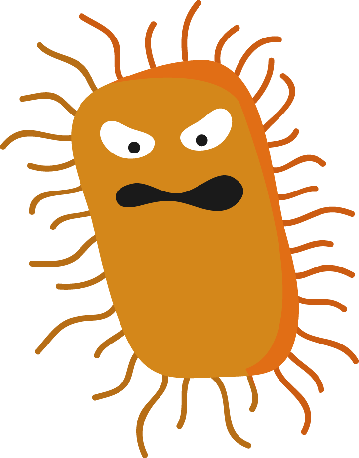 funny cartoon cute virus and bacteria