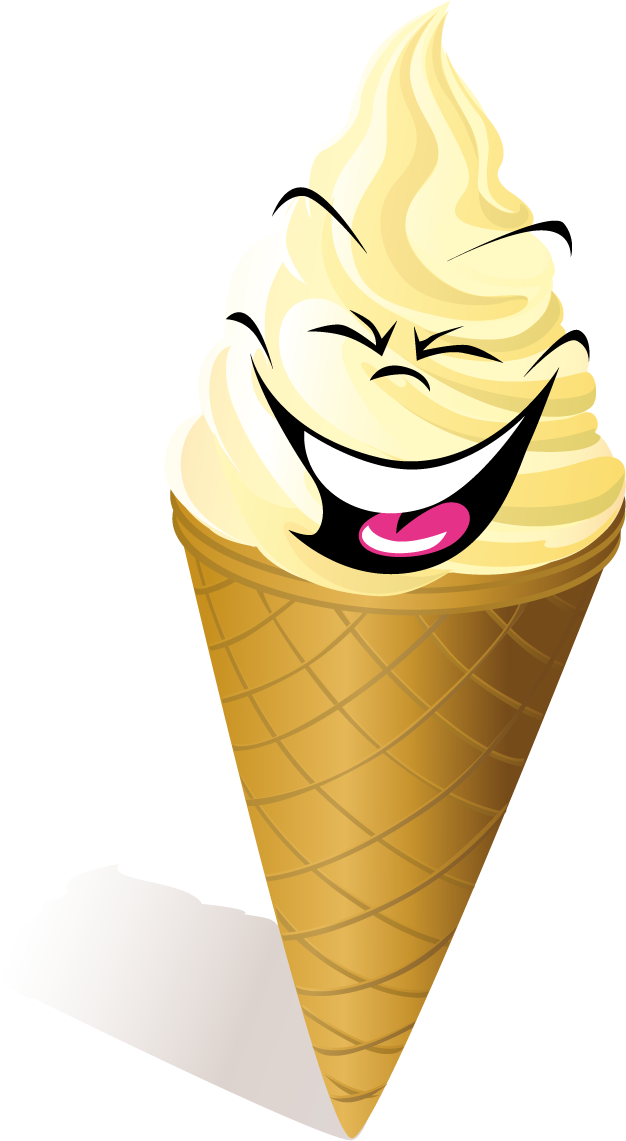 funny cartoon ice cream vector with a happy face for playful designs and fun projects