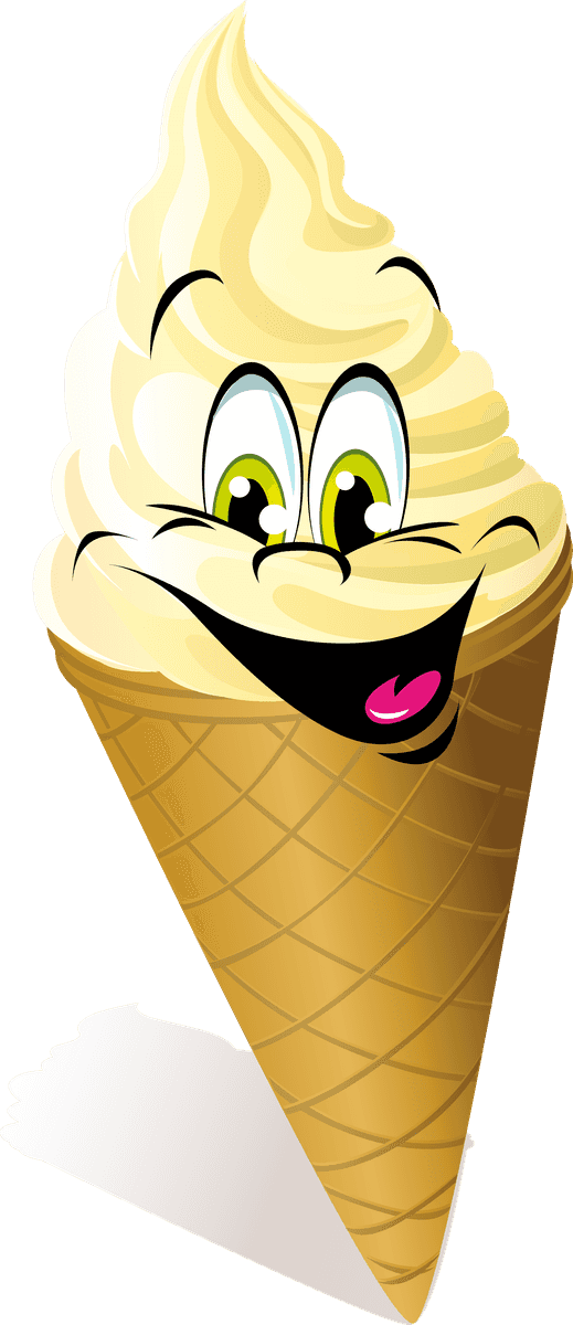 funny cartoon ice cream vector with a cheerful face for delightful designs and promotions