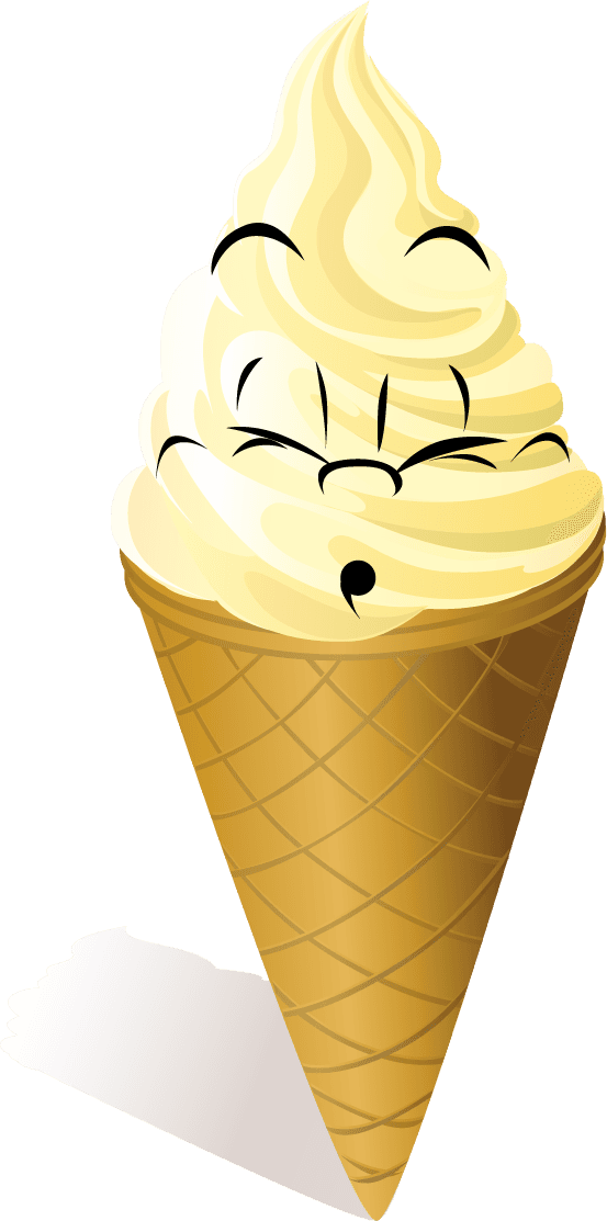 funny cartoon ice cream vector with a whimsical face for playful dessert themes