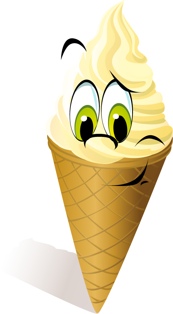 funny cartoon ice cream vector with a playful design for kids and desserts