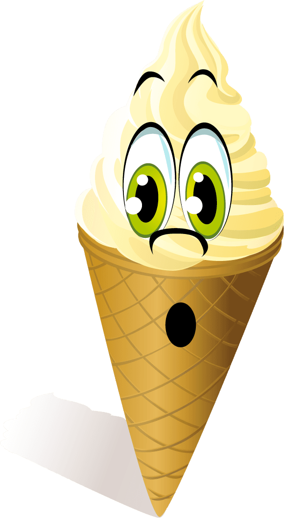 funny cartoon ice cream vector with expressive eyes for kids' party decor