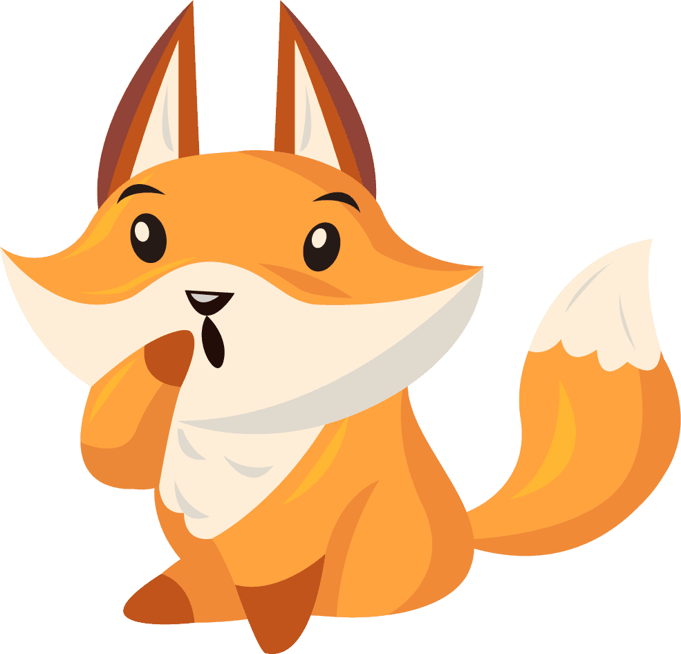 funny cartoon red fox with set various emotions cute baby animal smiling crying laughing sleeping