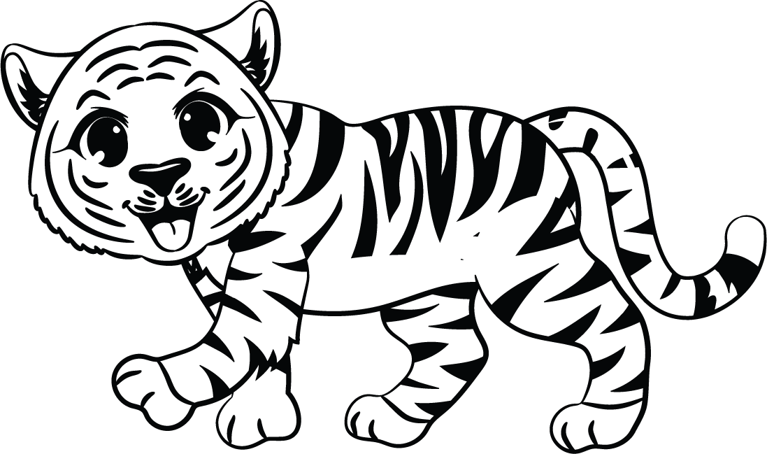 funny cute tiger cub illustration perfect for children's room decor or party invitations